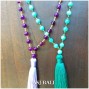 balinese agate beads stone necklace tassel pendant women style 2color